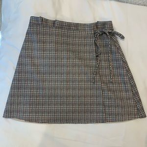 Zara plaid wrap skirt